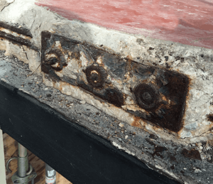 corroded post tensioning anchors